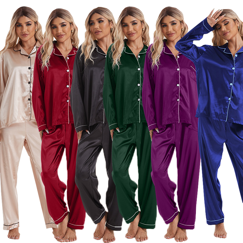 Fusce Satin Pajama sets pro viris et mulieribus
